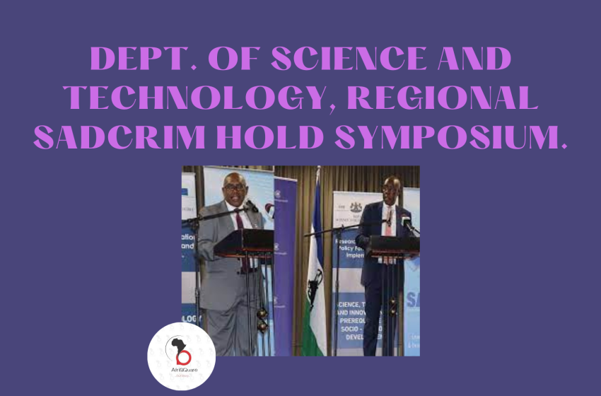  DEPT. OF SCIENCE AND TECHNOLOGY, REGIONAL SADC RIM HOLD SYMPOSIUM.
